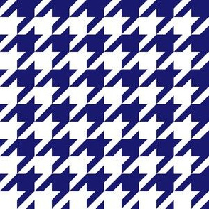One Inch Midnight Blue and White Houndstooth Check