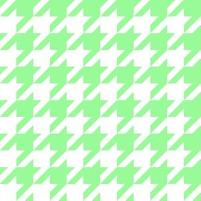 One Inch Mint Green and White Houndstooth Check