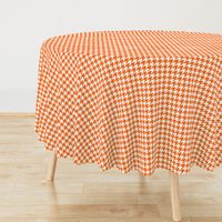 One Inch Orange and White Houndstooth Check