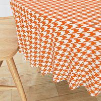 One Inch Orange and White Houndstooth Check