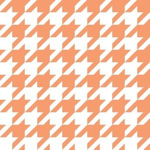 One Inch Peach and White Houndstooth Check