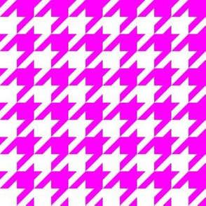 One Inch Pink and White Houndstooth Check
