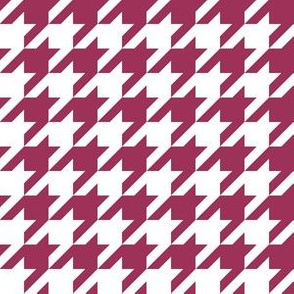One Inch Sangria Pink and White Houndstooth Check