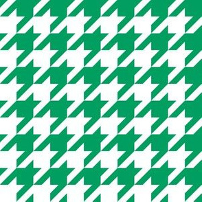 One Inch Shamrock Green and White Houndstooth Check