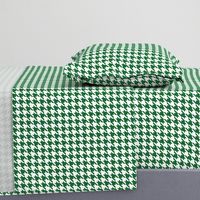 One Inch Spruce Green and White Houndstooth Check