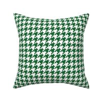 One Inch Spruce Green and White Houndstooth Check