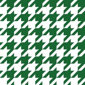 One Inch Spruce Green and White Houndstooth Check