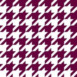 One Inch Tyrian Purple and White Houndstooth Check