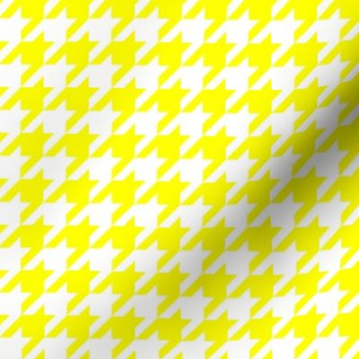 One Inch Yellow and White Houndstooth Check