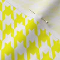 One Inch Yellow and White Houndstooth Check