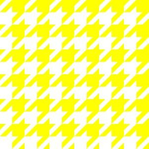 One Inch Yellow and White Houndstooth Check