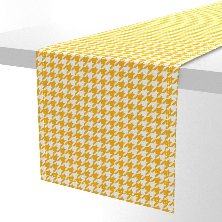 One Inch Yellow Gold and White Houndstooth Check