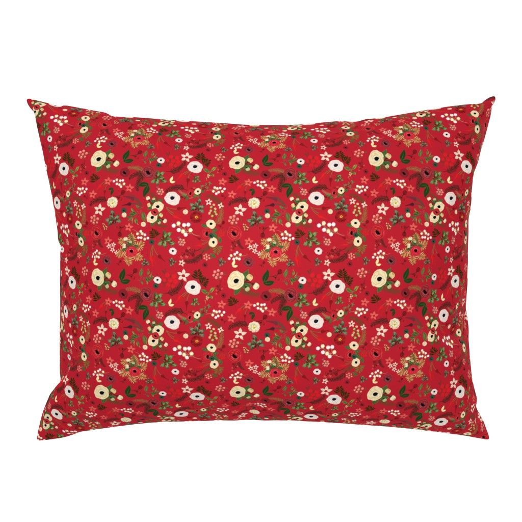 Red Vintage Christmas Floral SMALL