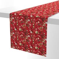 Red Vintage Christmas Floral SMALL