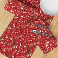 Red Vintage Christmas Floral SMALL