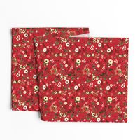 Red Vintage Christmas Floral SMALL