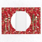 Red Vintage Christmas Floral SMALL