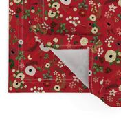 Red Vintage Christmas Floral SMALL