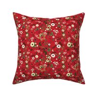 Red Vintage Christmas Floral SMALL