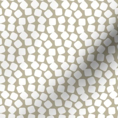 Squishy White Marshmallows on a Taupe Background