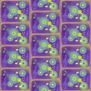 MDZ12 - Small - Musical Daze Tiles in Purple, Blue and Chartreuse 