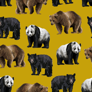 Bears Everywhere - Larger Scale on Gold