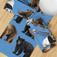 Bears Everywhere - Larger Scale on Blue