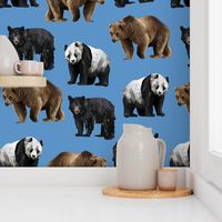 Bears Everywhere - Larger Scale on Blue