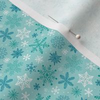 Snowflakes Christmas Blue Mint Tiny Small