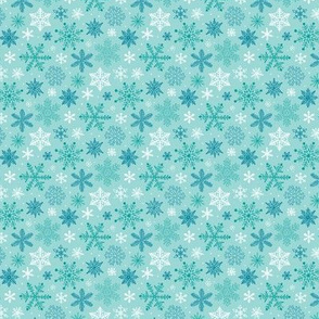 Snowflakes Christmas Blue Mint Tiny Small