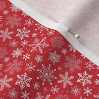 Snowflakes Christmas Holiday Red Tiny Small