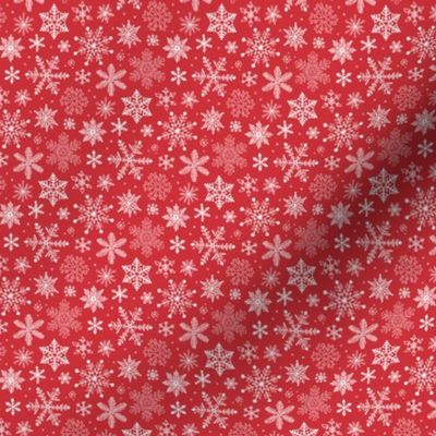 Snowflakes Christmas Holiday Red Tiny Small