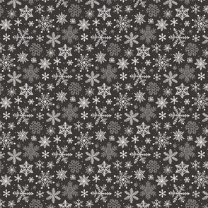 Snowflakes Christmas Holiday Black Tiny Small