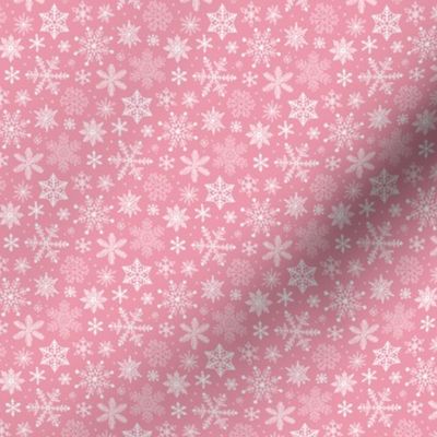 Snowflakes Christmas on Pink Tiny Small