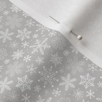 Snowflakes Christmas Holiday on Light Grey Tiny Small