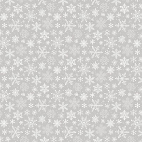 Snowflakes Christmas Holiday on Light Grey Tiny Small