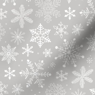 Snowflakes Christmas Holiday on Light Grey