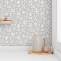 Snowflakes Christmas Holiday on Light Grey