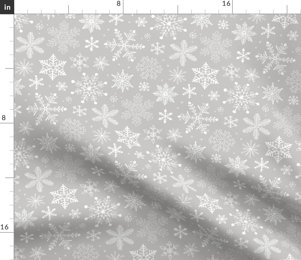 Snowflakes Christmas Holiday on Light Grey