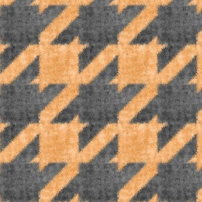 Orange and Charcoal Halloween Textured Houndstooth