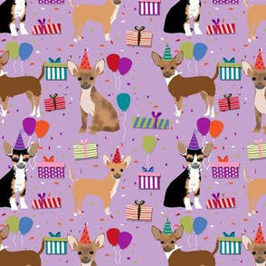 Chihuahua dog breed fabric birthday party presents purple