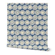 flower block ivory blue