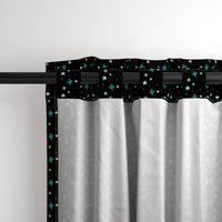 Simple Teal Stars and Planets on Black