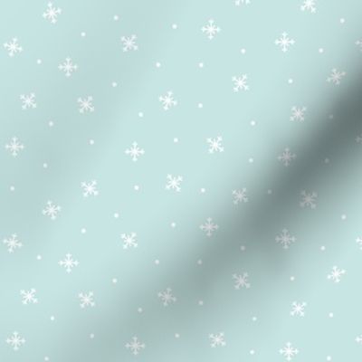 snowy flakes light teal :: cheeky christmas