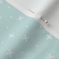 snowy flakes light teal :: cheeky christmas