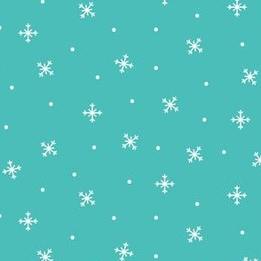 snowy flakes teal :: cheeky christmas