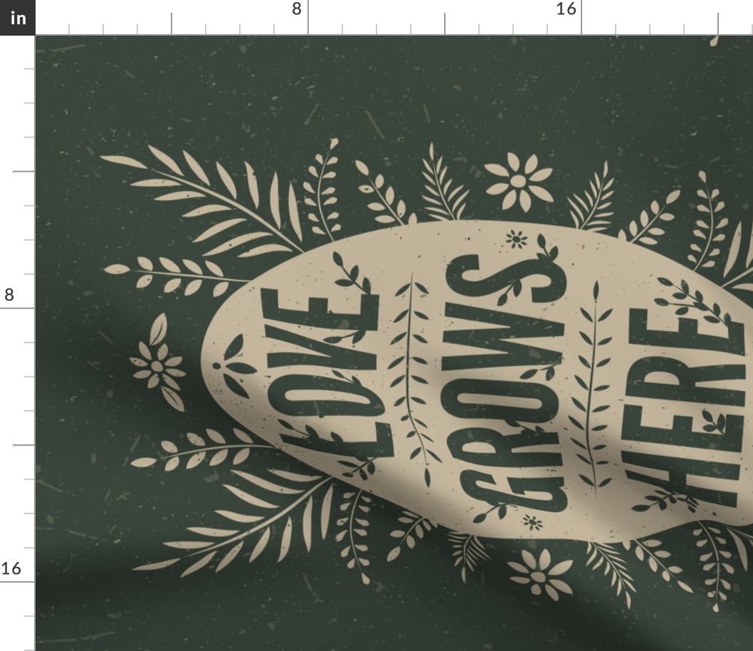 Love Grows Here tea towel