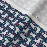 westie chrsitmas fabric cute west highland terrier fabrics cute christmas dogs cute fabrics - Extra Tiny Print