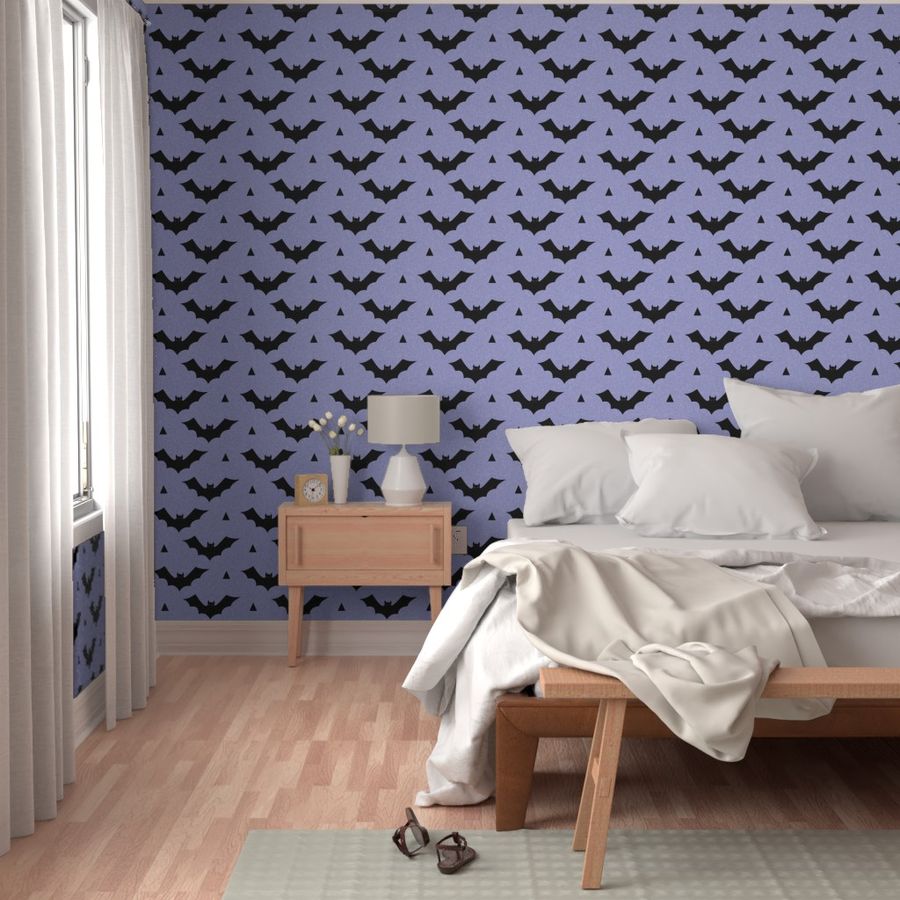 bat linen purple design