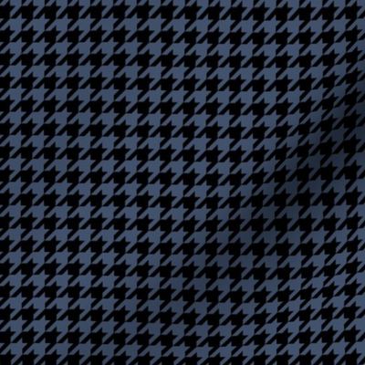 Half Inch Blue Jeans Blue and Black Houndstooth Check